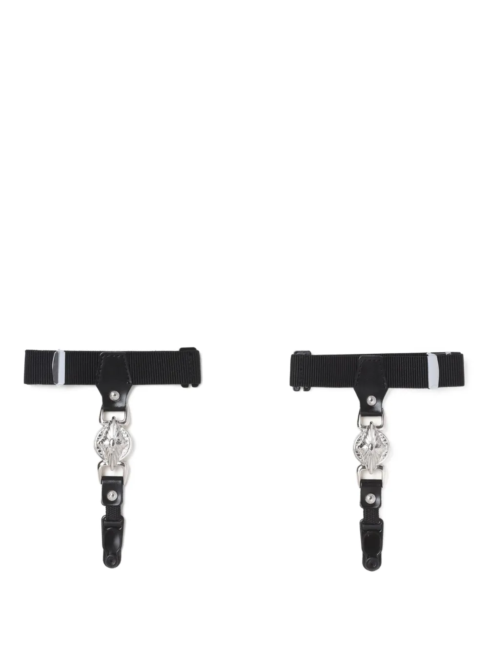 leather embellished sock garters