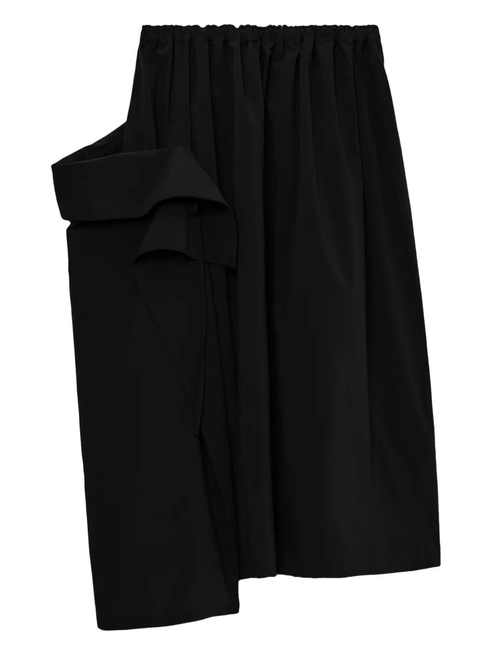 Y's elastic-waist ruffled midi skirt Zwart