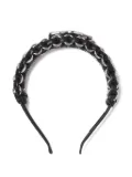 Toga braided chain-embellishment leather headband - Black