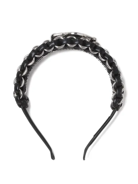Toga braided chain-embellishment leather headband