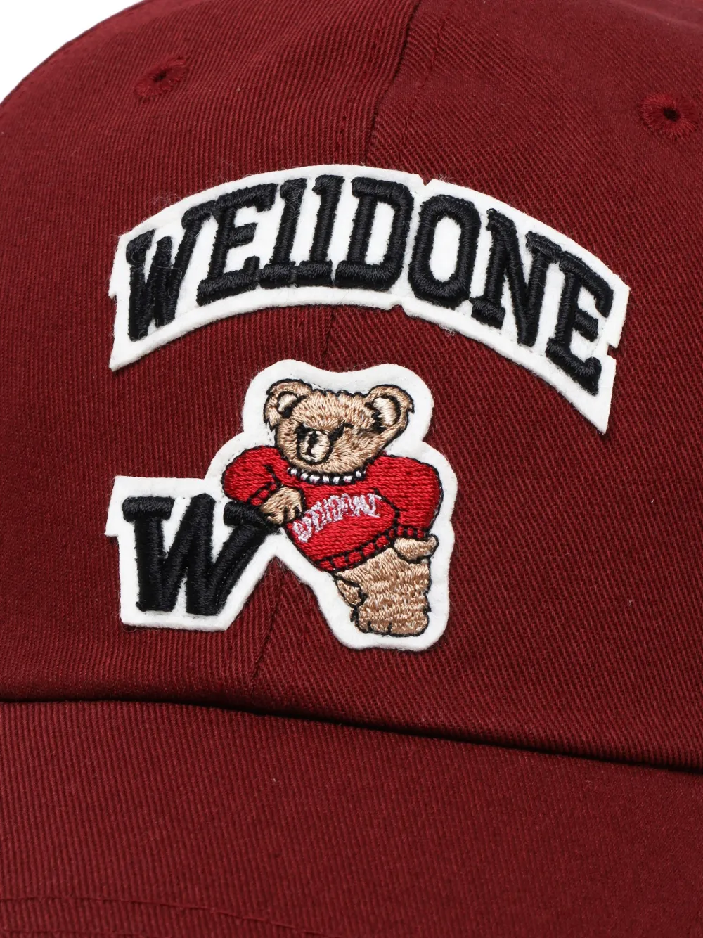 We11done Honkbalpet met beerlogo Rood