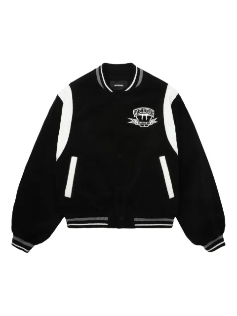 We11done varsity-style teddy bear bomber jacket
