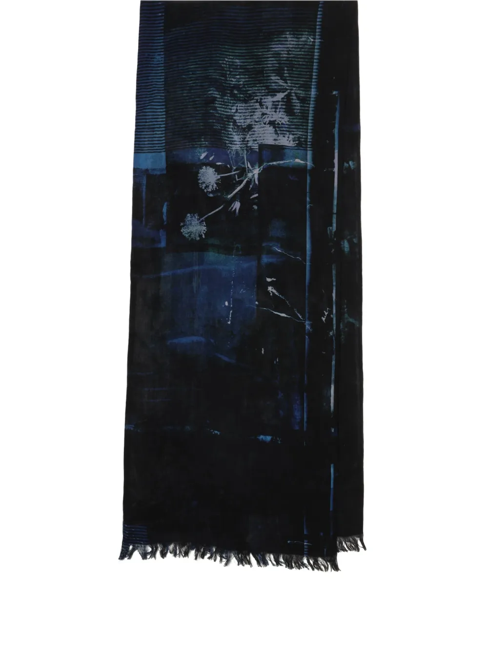 Y's Sjaal met abstracte print - Blauw