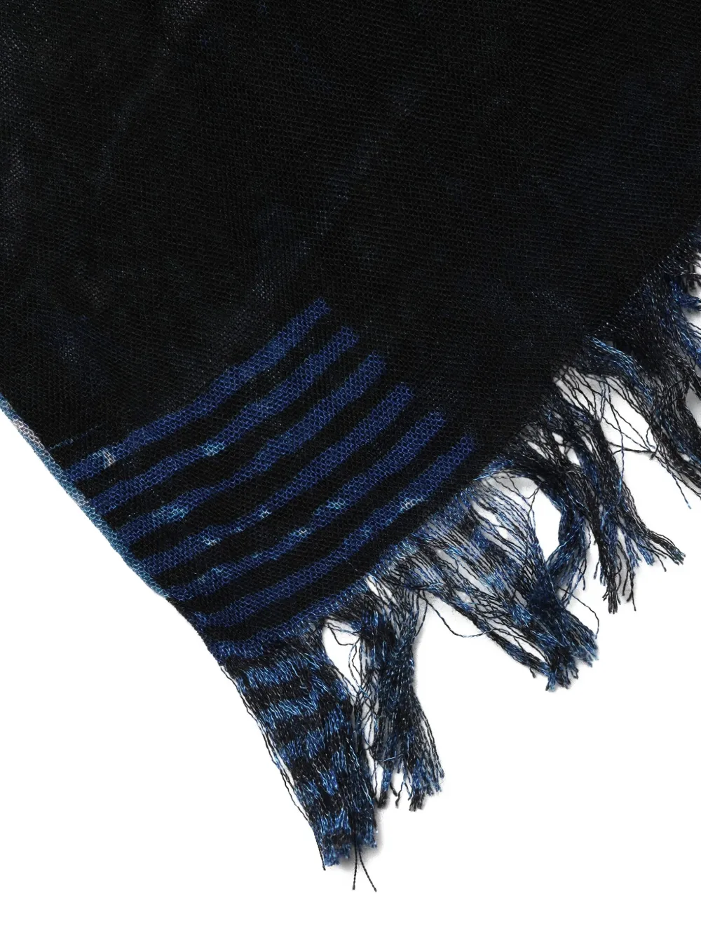 Y's Abstract-print Fringed Scarf In Black