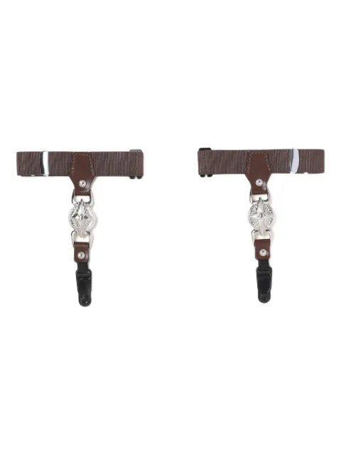 Toga leather-trimmed logo-plaque sock garters