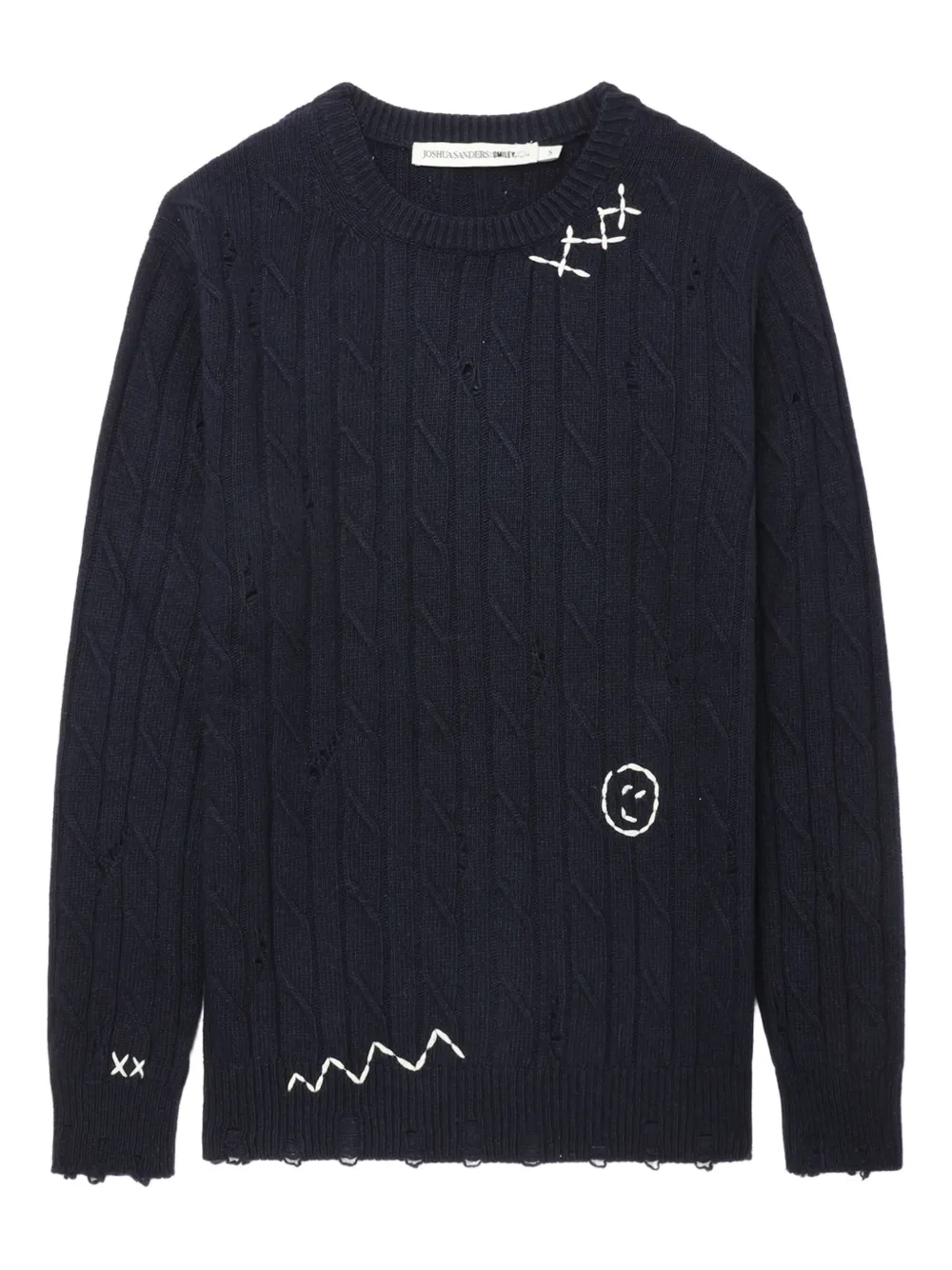 cable-knit distressed sweater