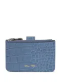 Toga crocodile-embossed zip-pocket wallet - Blue