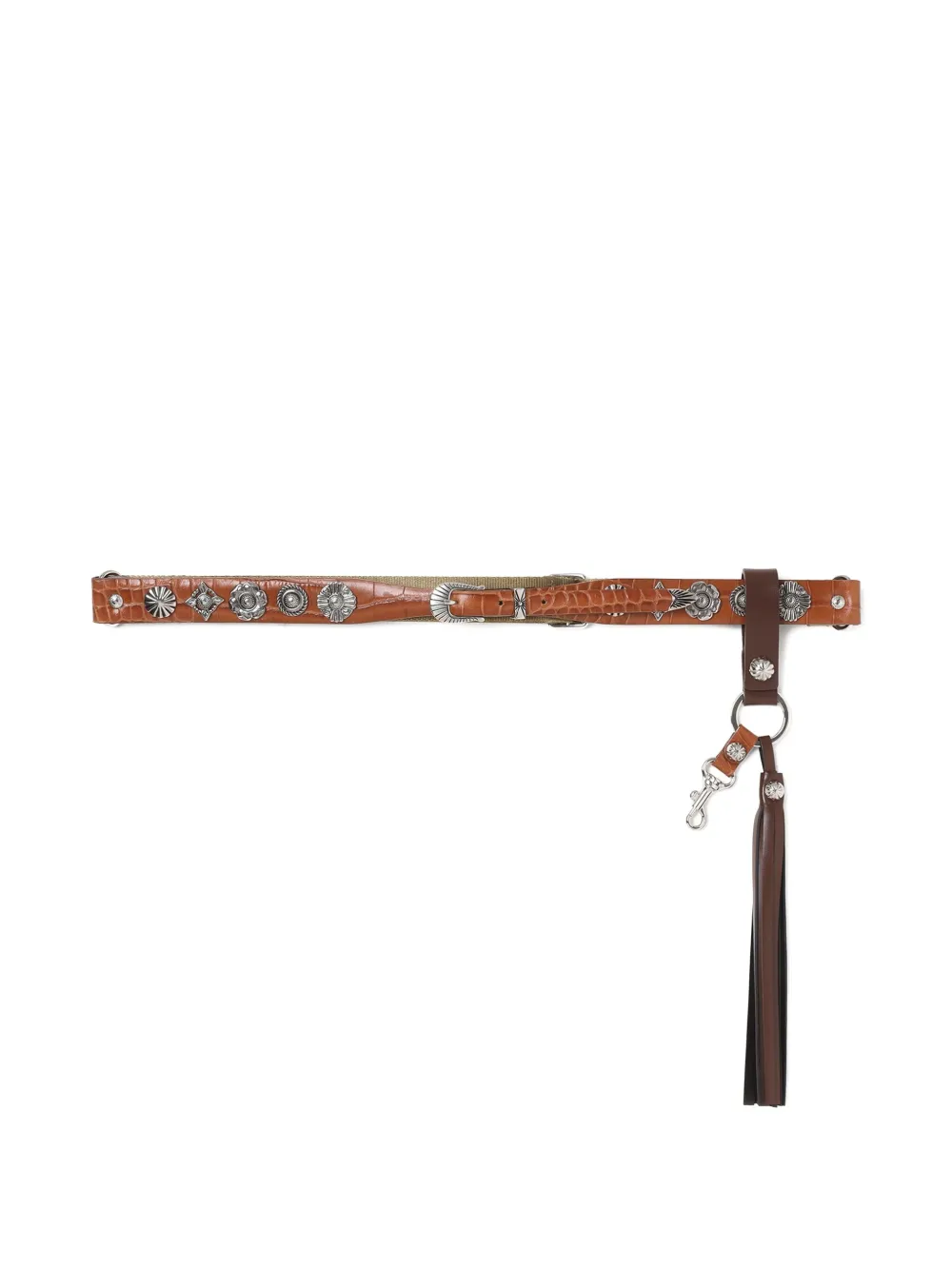 Toga Crocodile-embossed Metal-detail Belt In Brown