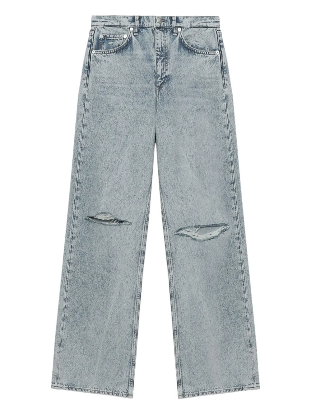 Rag & Bone Shea Knee-rip Jeans In Gray