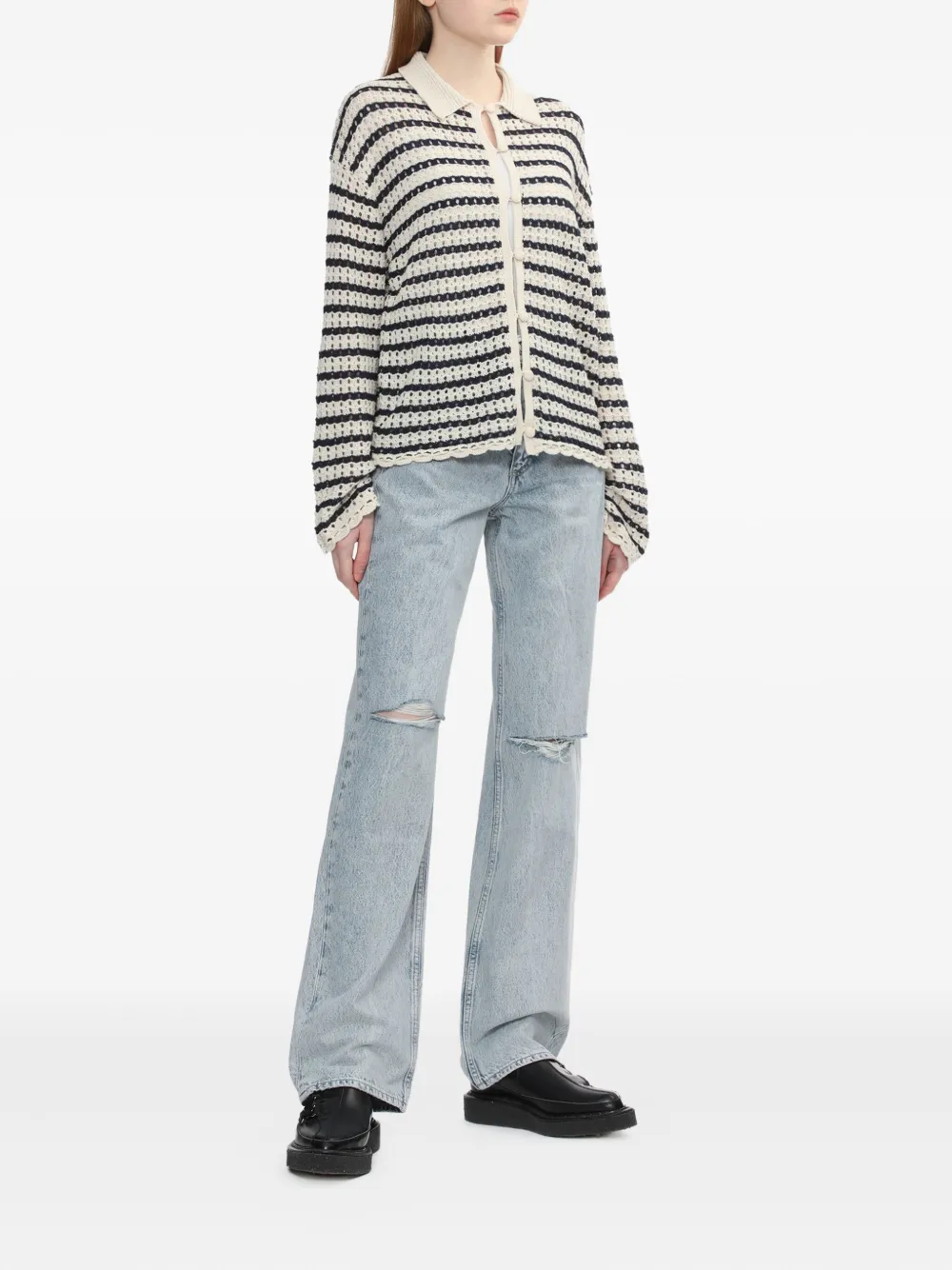 Rag & bone Shea knee-rip jeans - Blauw