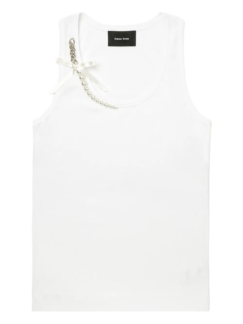 Simone Rocha Tanktop verfraaid met parelketting Wit
