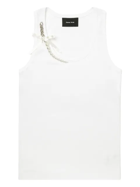 Simone Rocha pearl-chain-embellished tank top