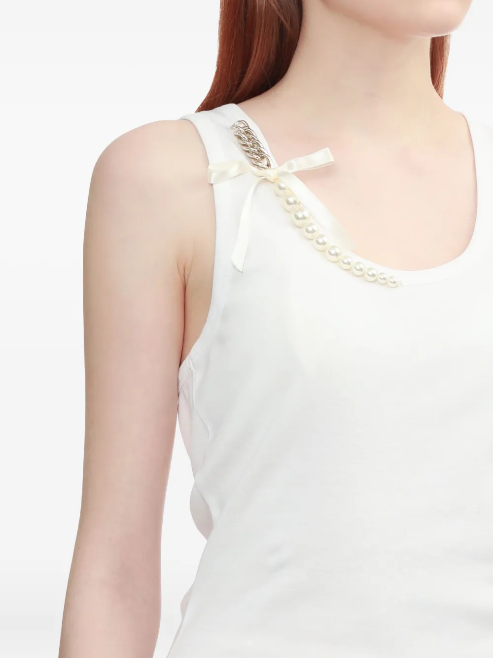 Simone Rocha Tanktop verfraaid met parelketting Wit