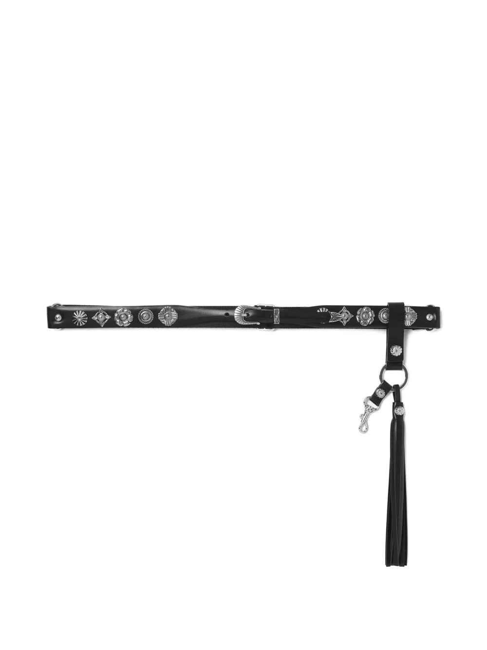 Toga Metallic-embellished Leather Belt In Black