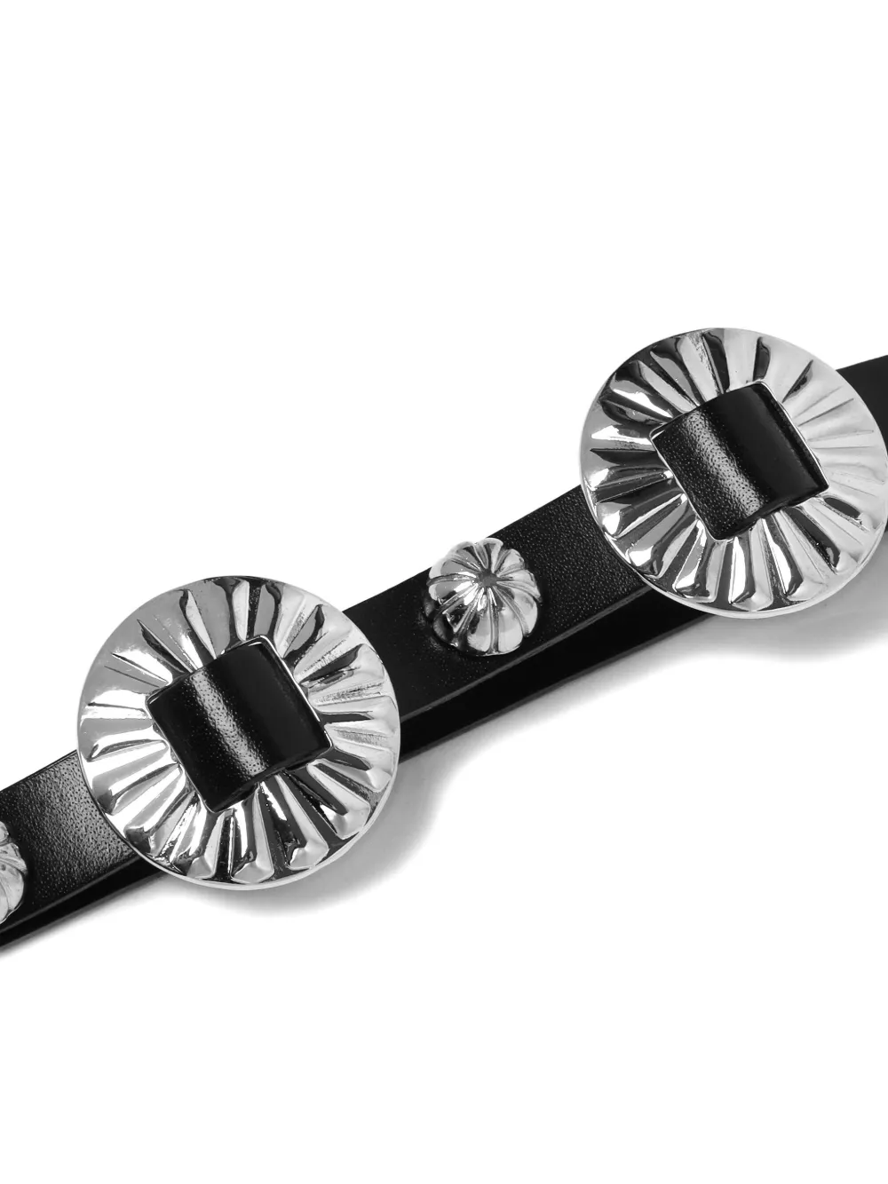 Toga Metallic-disc Leather Belt In Black