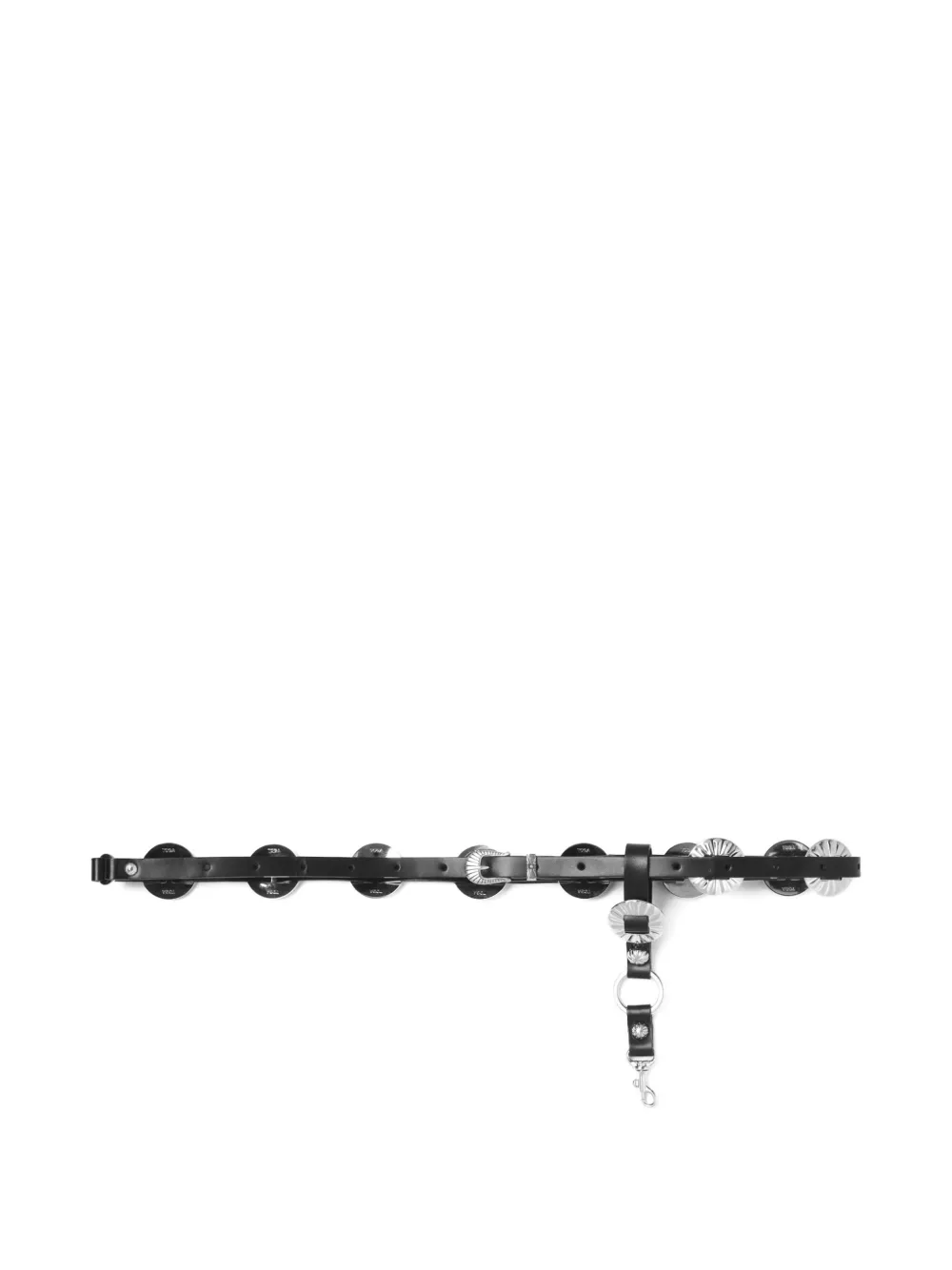 Toga Metallic-disc Leather Belt In Black
