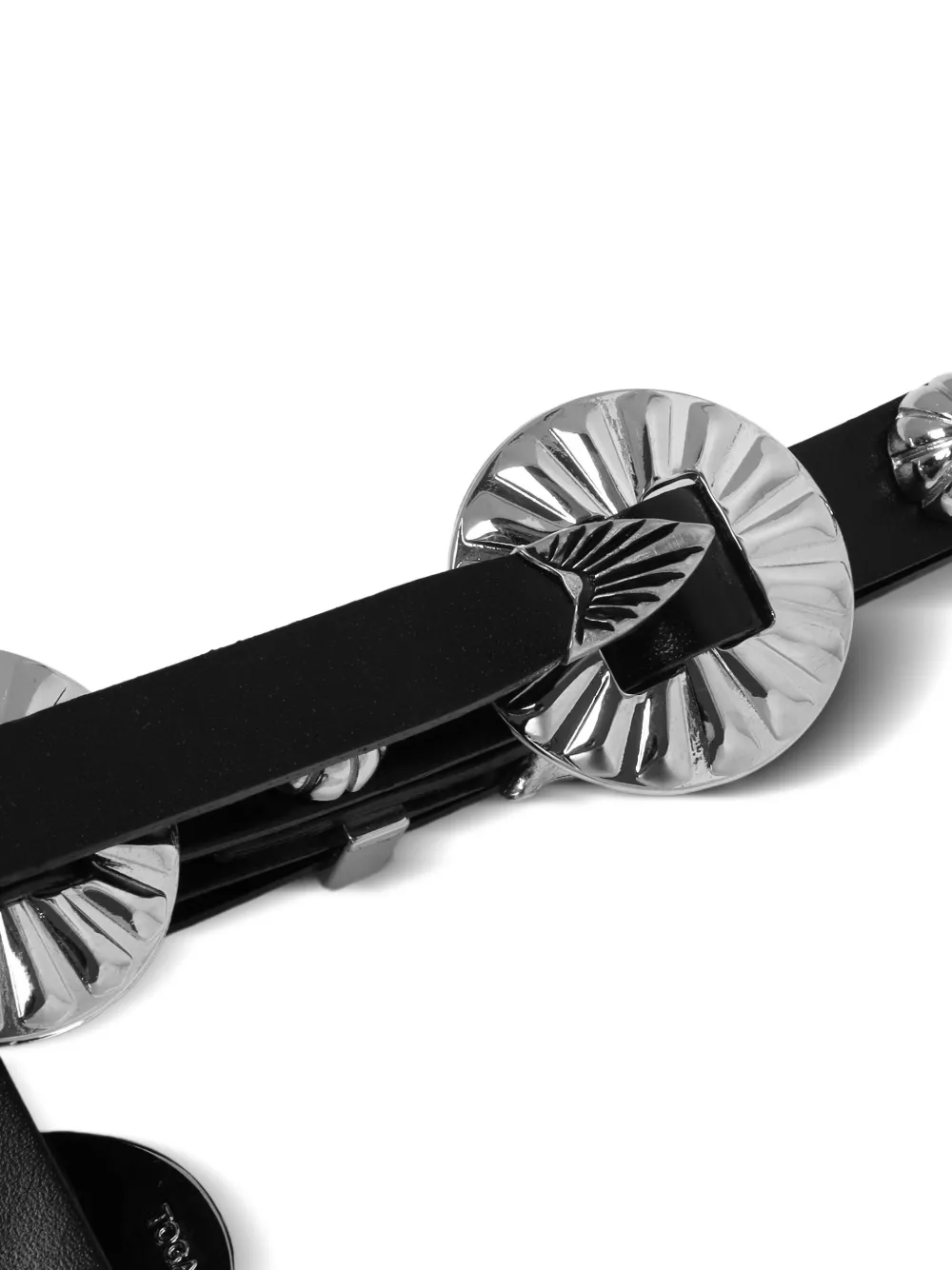 Toga Metallic-disc Leather Belt In Black