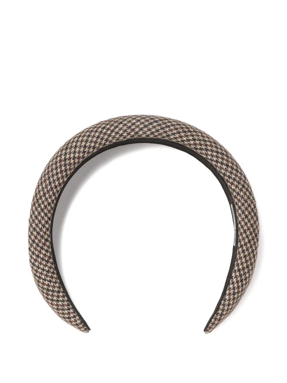 Toga Houndstooth Metal-embellished Headband In Brown