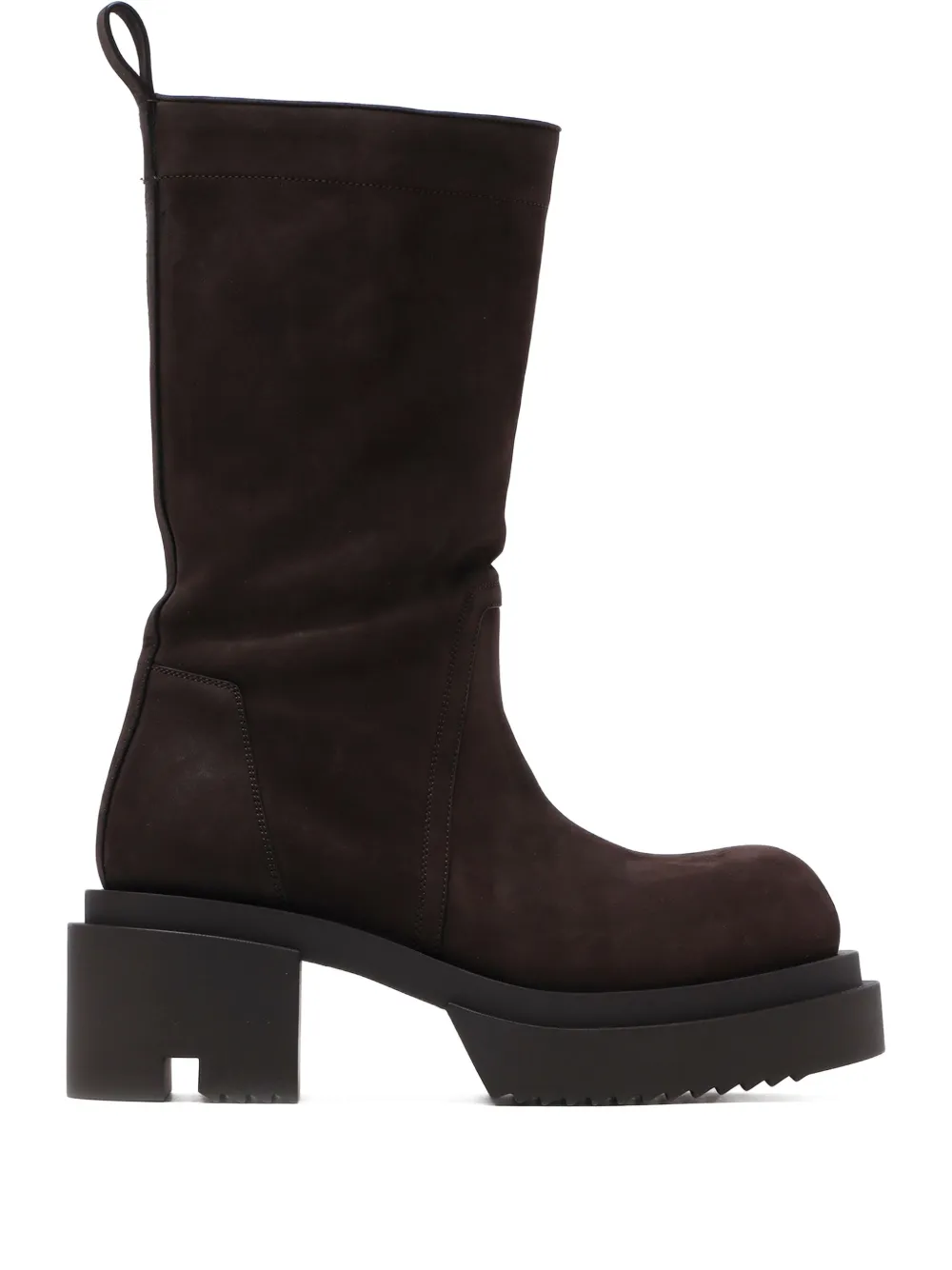 Rick Owens 60mm Bogun platform combat boots Brown
