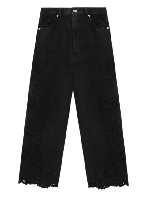 Sea floral-lace jeans