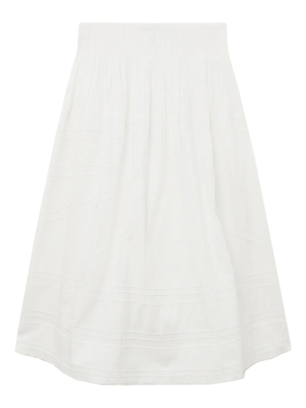 pleated embroidered skirt