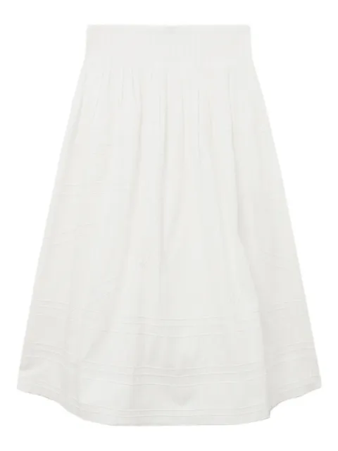 Sea pleated embroidered skirt