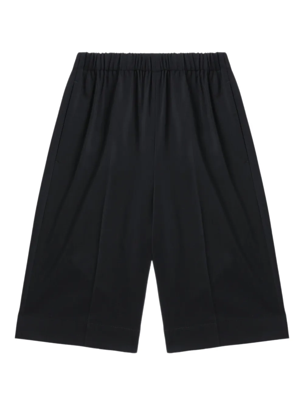 elastic-waist wool shorts