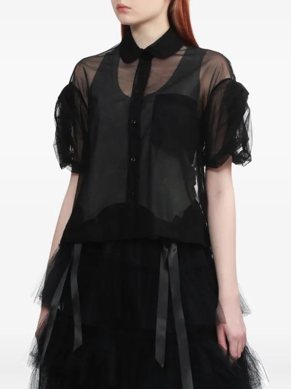 Simone Rocha パフスリーブ シャツ | ブラック | FARFETCH JP