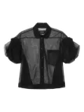 Simone Rocha sheer puff-sleeve shirt - Black
