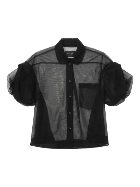 Simone Rocha sheer puff-sleeve shirt