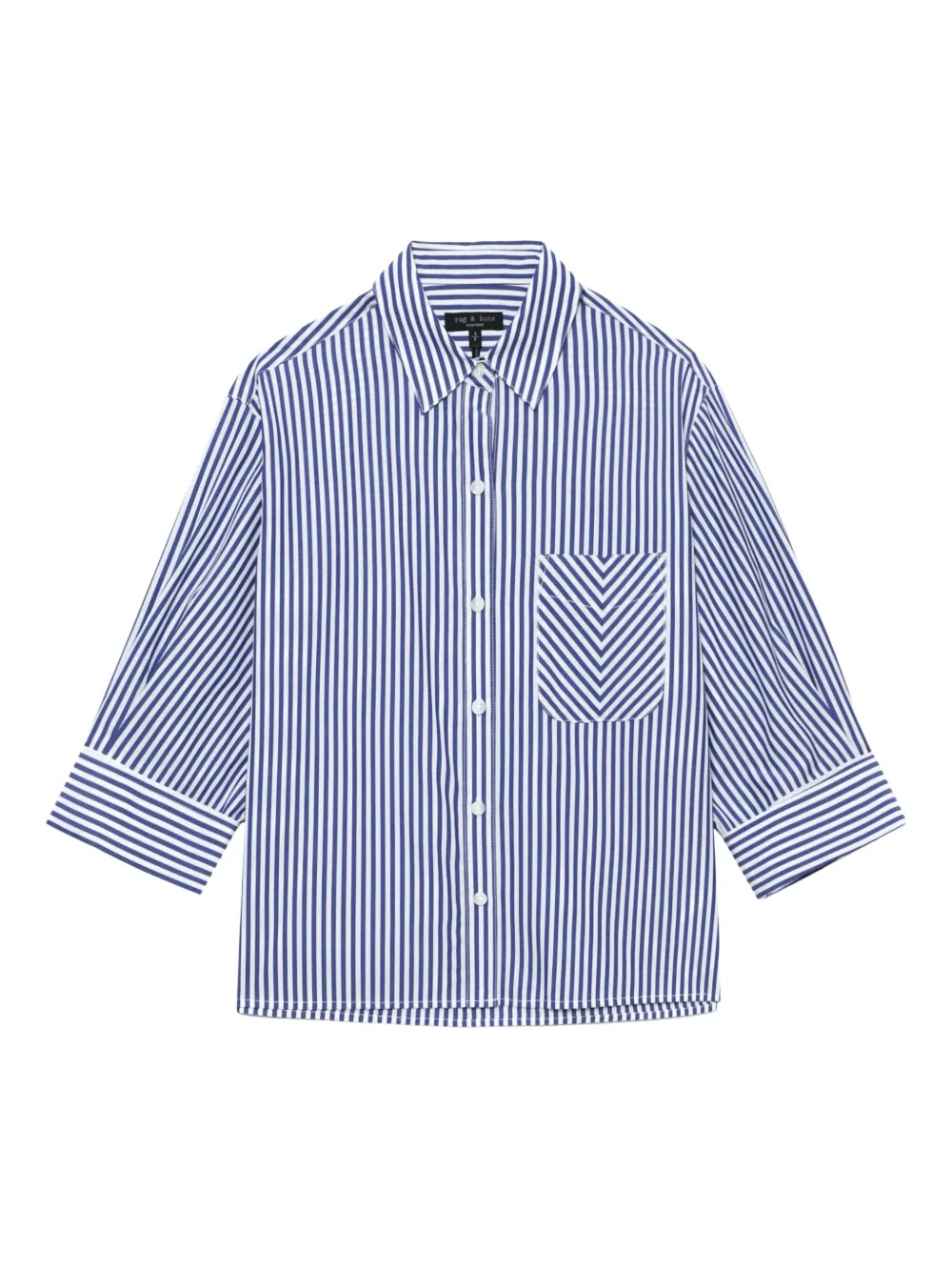 Rag & Bone Striped Cotton Shirt In Blue