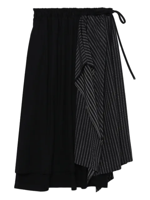 Y's pinstripe panelled midi skirt