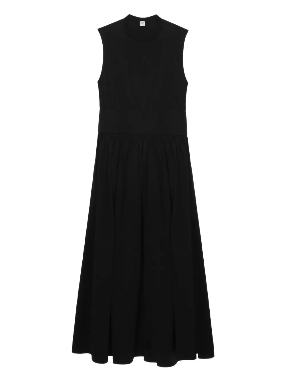Totême Sleeveless Pleated Maxi Dress In Black