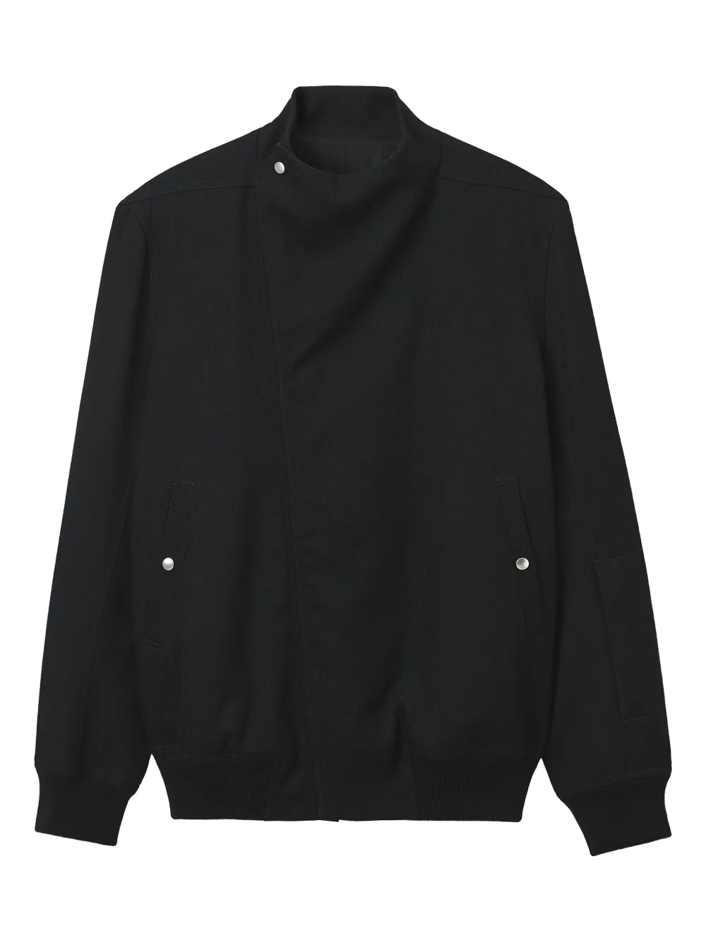 Rick Owens Asymmetrisch jack met hoge hals Zwart