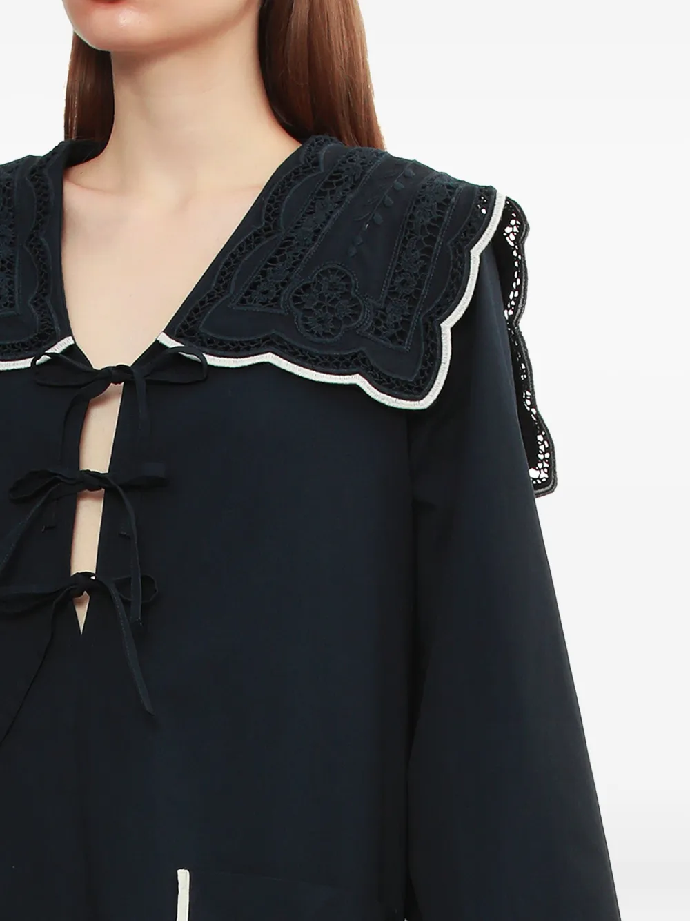 Sea Marie mini-jurk met borduurwerk Blauw