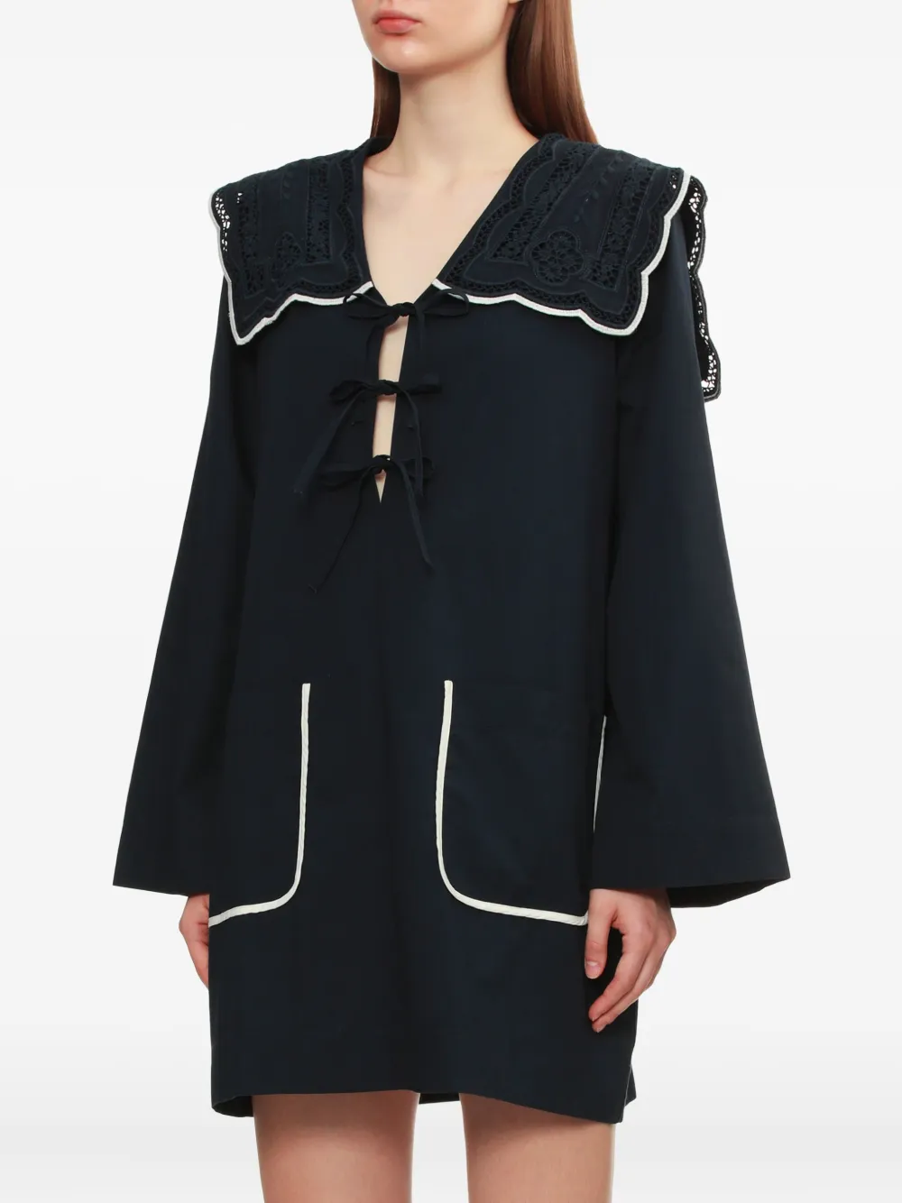 Sea Marie mini-jurk met borduurwerk Blauw