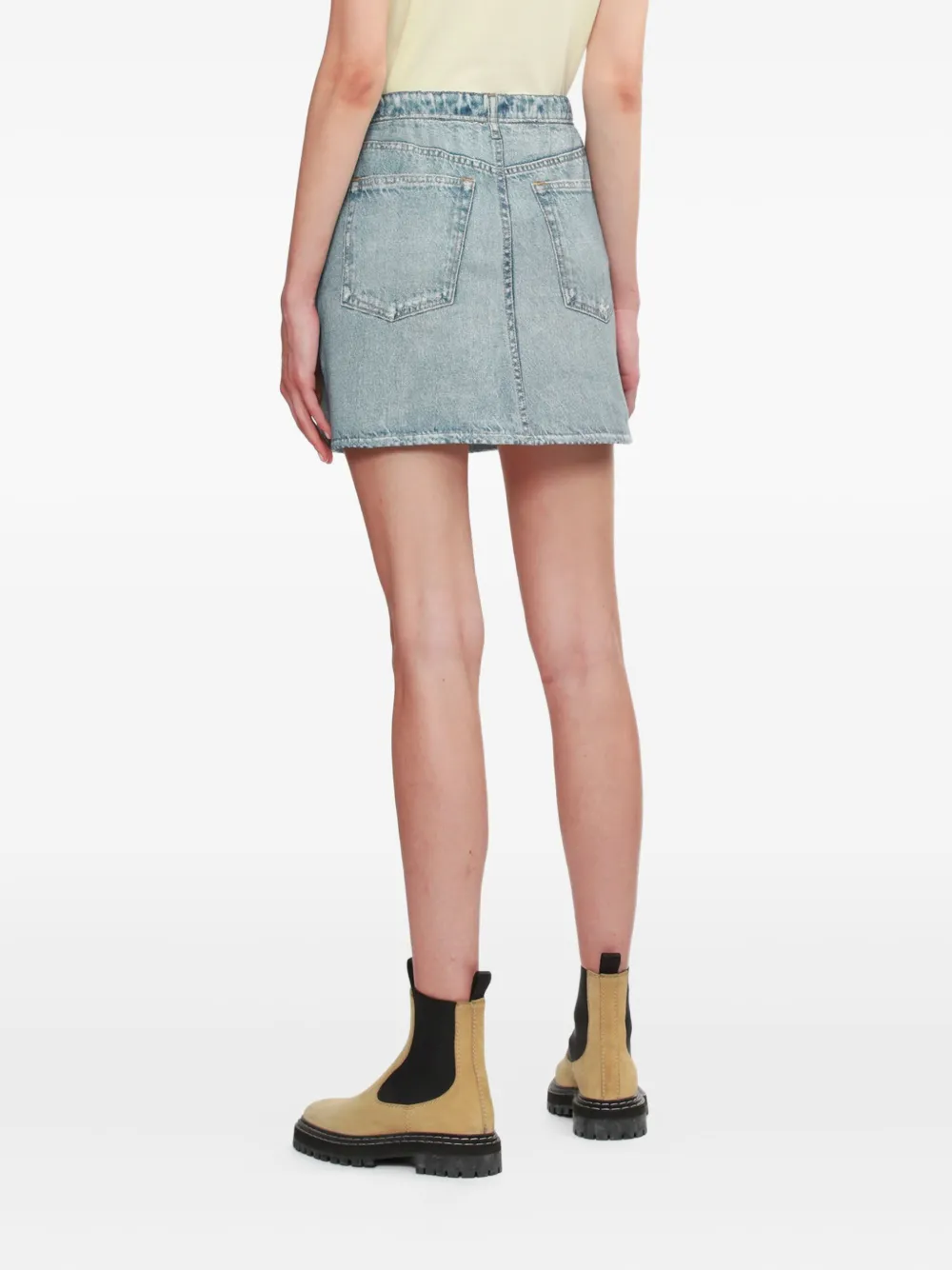 Rag & Bone Distressed Denim Mini Skirt In Blue