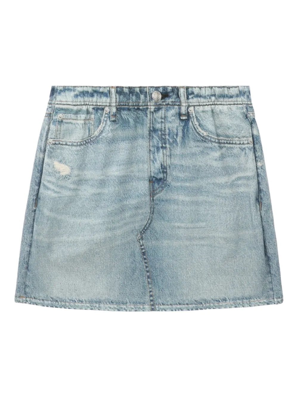 Rag & Bone Distressed Denim Mini Skirt In Blue