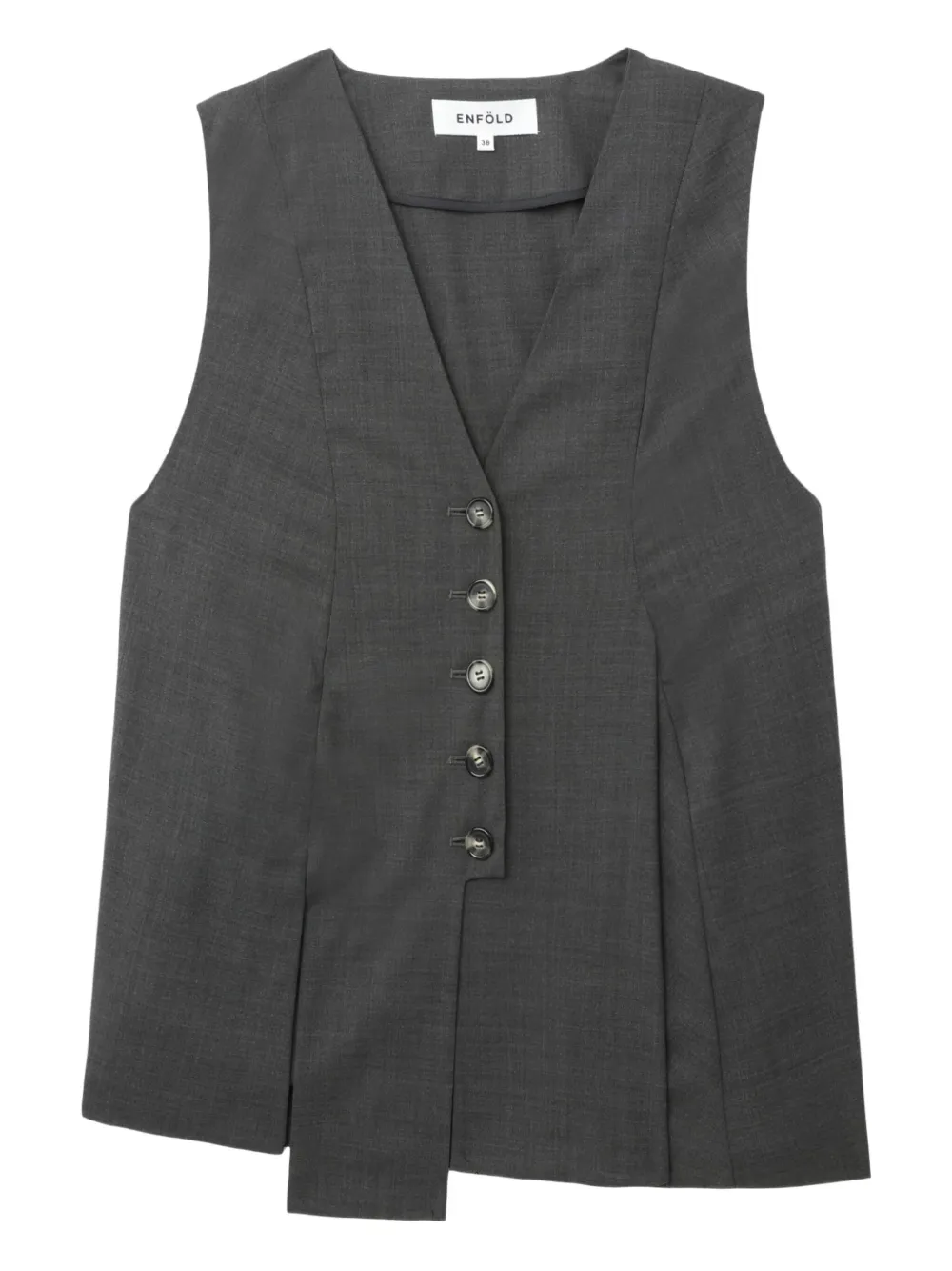 button-fastening asymmetric waistcoat