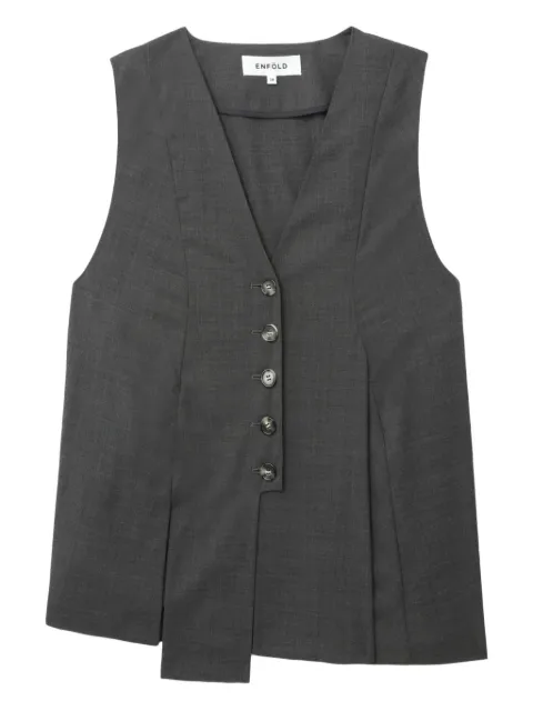 Enföld button-fastening asymmetric waistcoat