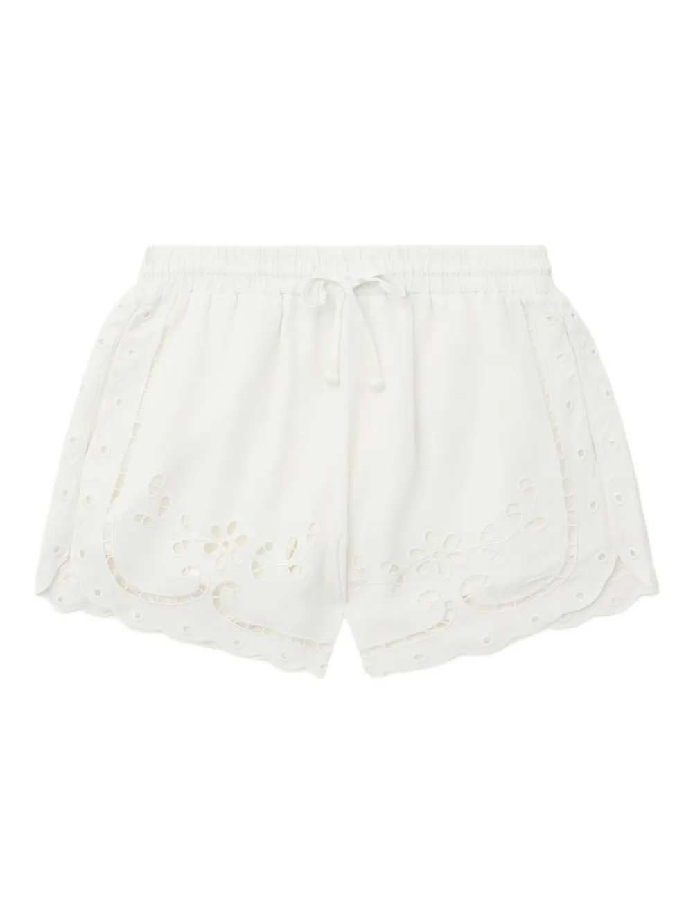 eyelet-embroidered mini shorts