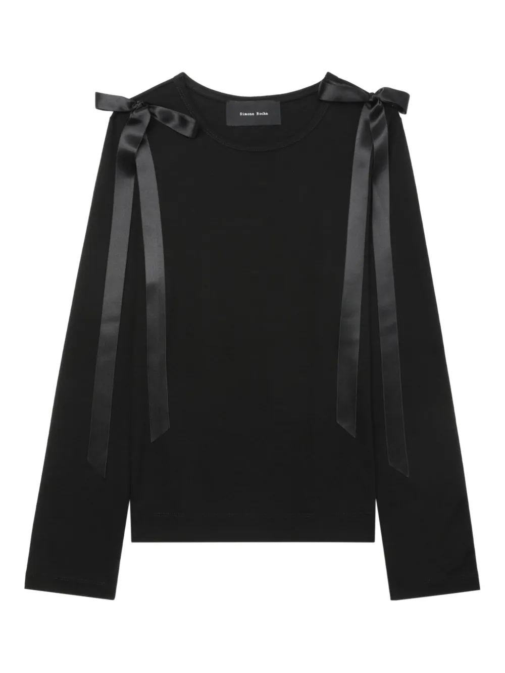 Simone Rocha ribbon-detail long-sleeve T-shirt Zwart
