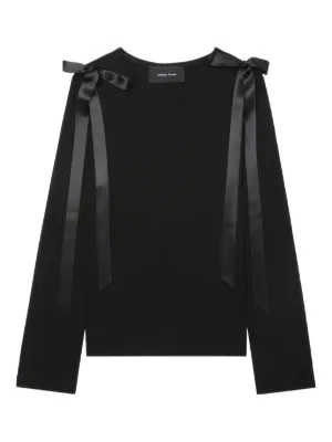 Drawer購入Simone Rocha 黒 チュールパフスリーブ TシャツXS SIMONE ROCHA: Women's Tulle Overlay Puff Sleeve Tutu Hem T