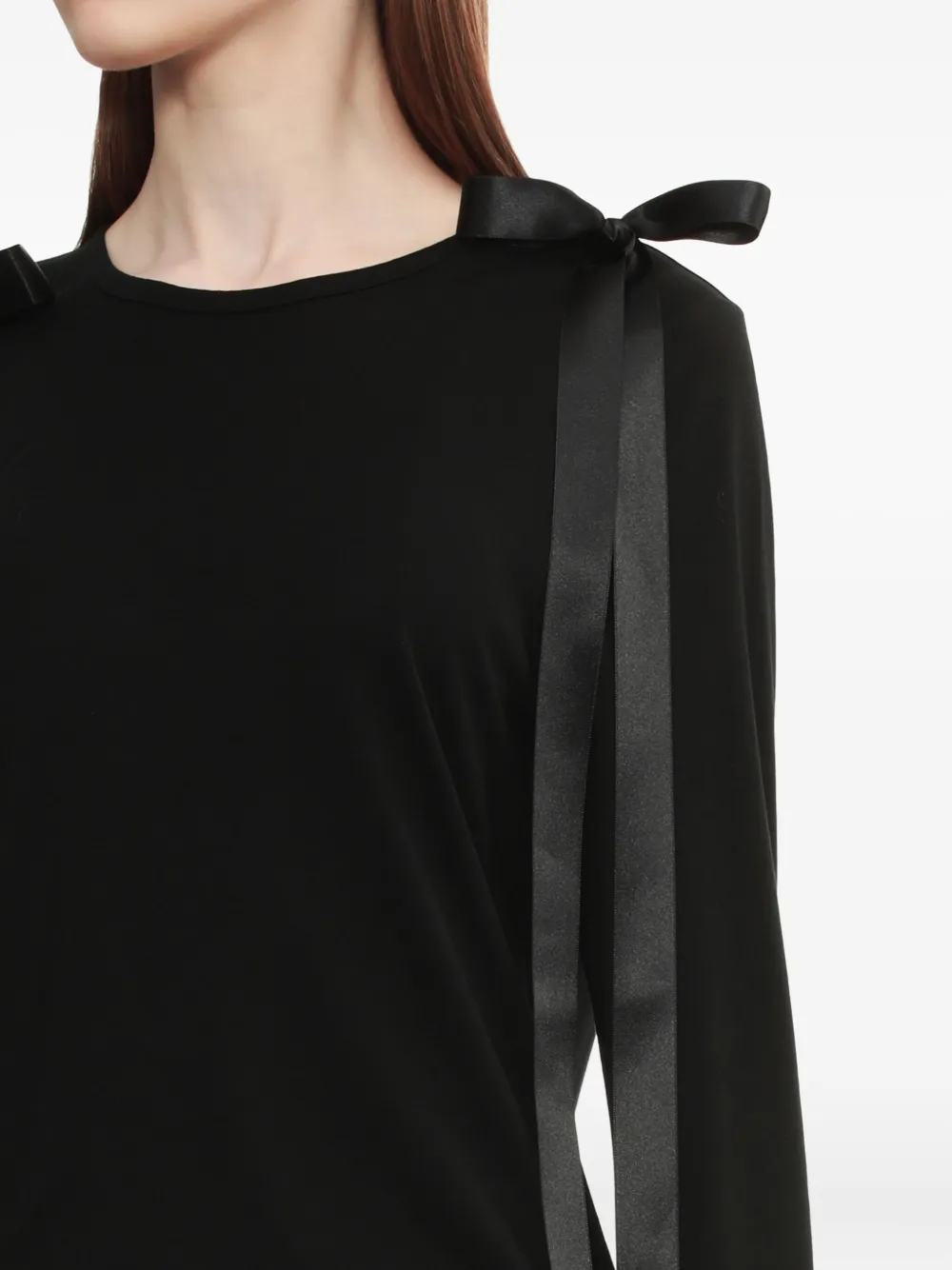 Simone Rocha ribbon-detail long-sleeve T-shirt Zwart