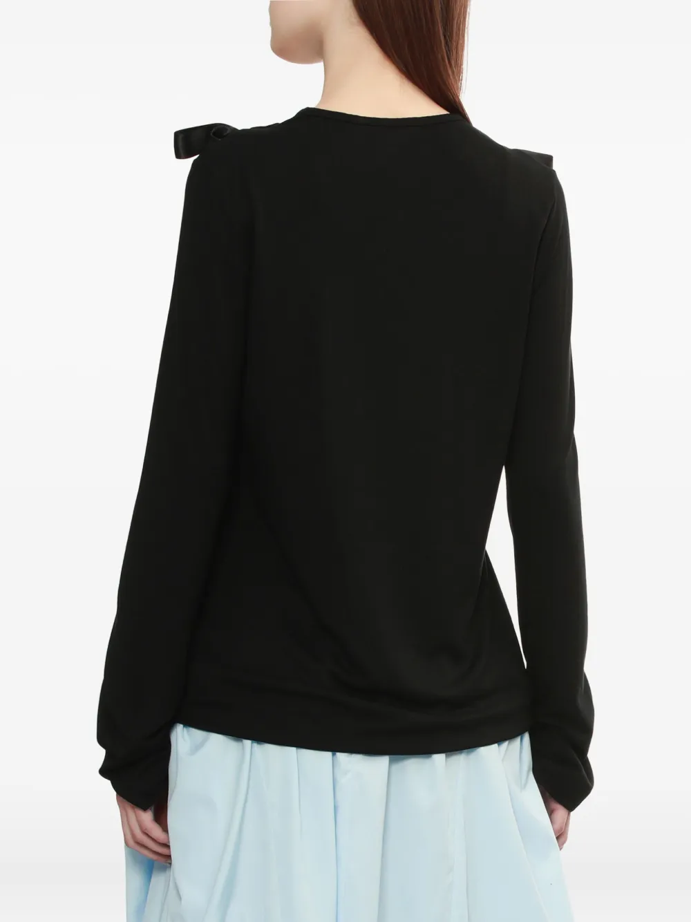 Simone Rocha ribbon-detail long-sleeve T-shirt Zwart