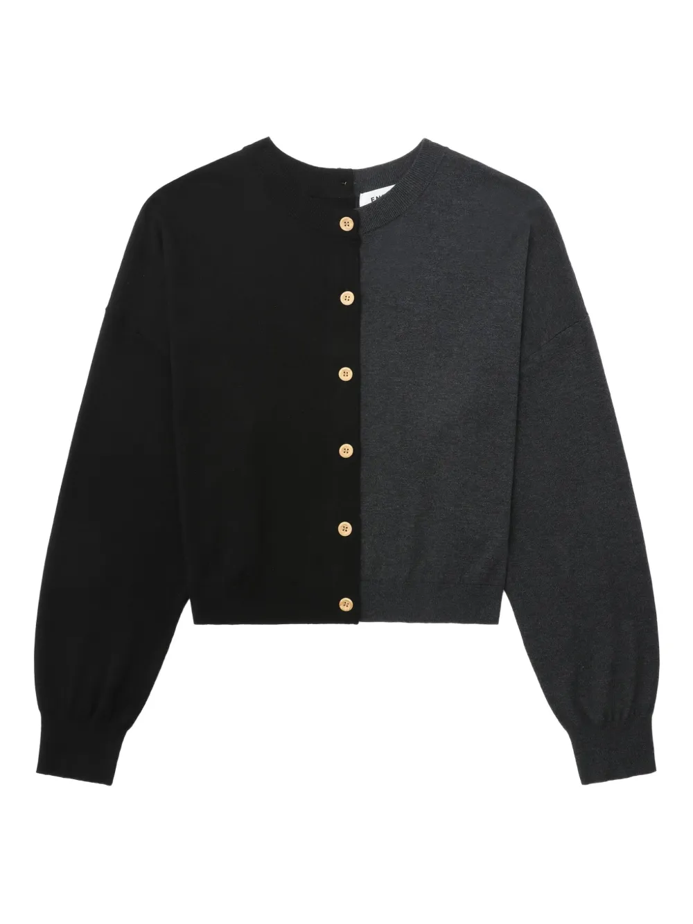 bi-colour button-down cardigan