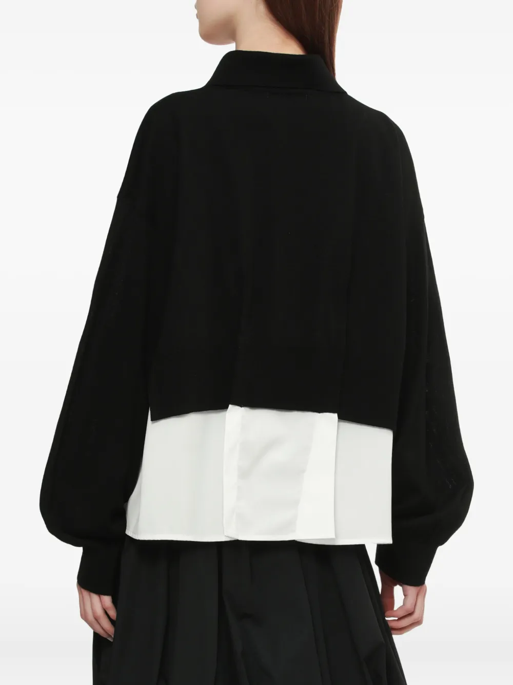 Enföld Button-down Layered Cardigan In Black