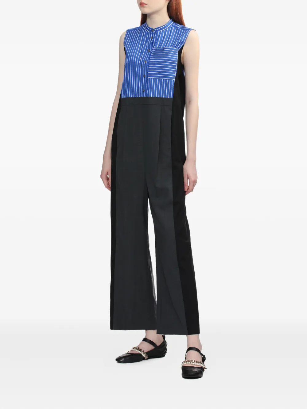 Enföld Jumpsuit met gestreept vlak - Grijs