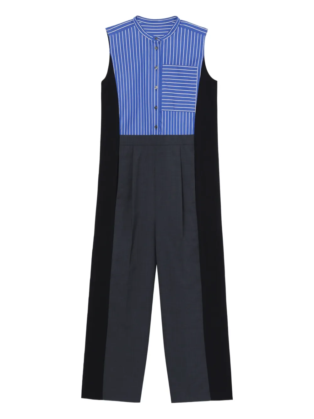 striped-panel jumpsuit
