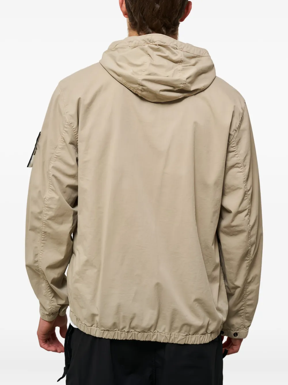 Stone Island logo hooded jacket Beige